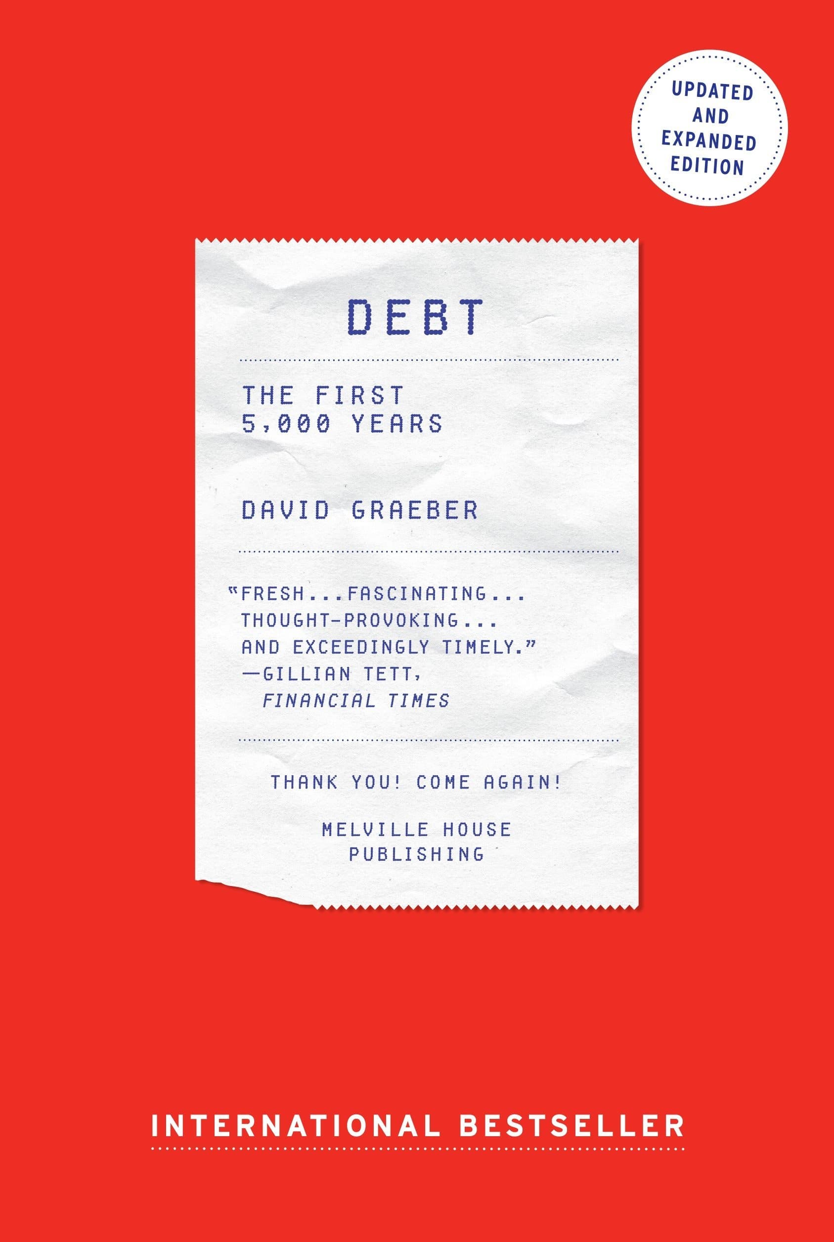 The book cover for “Debt: The First 5,000 Years” by David Graeber