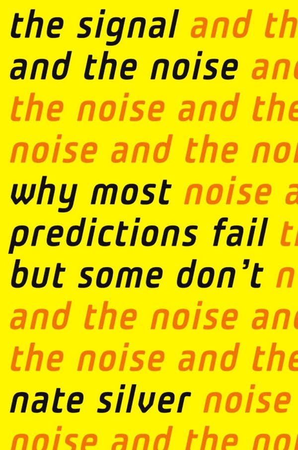 The book cover for “The Signal and The Noise” by Nate Silver